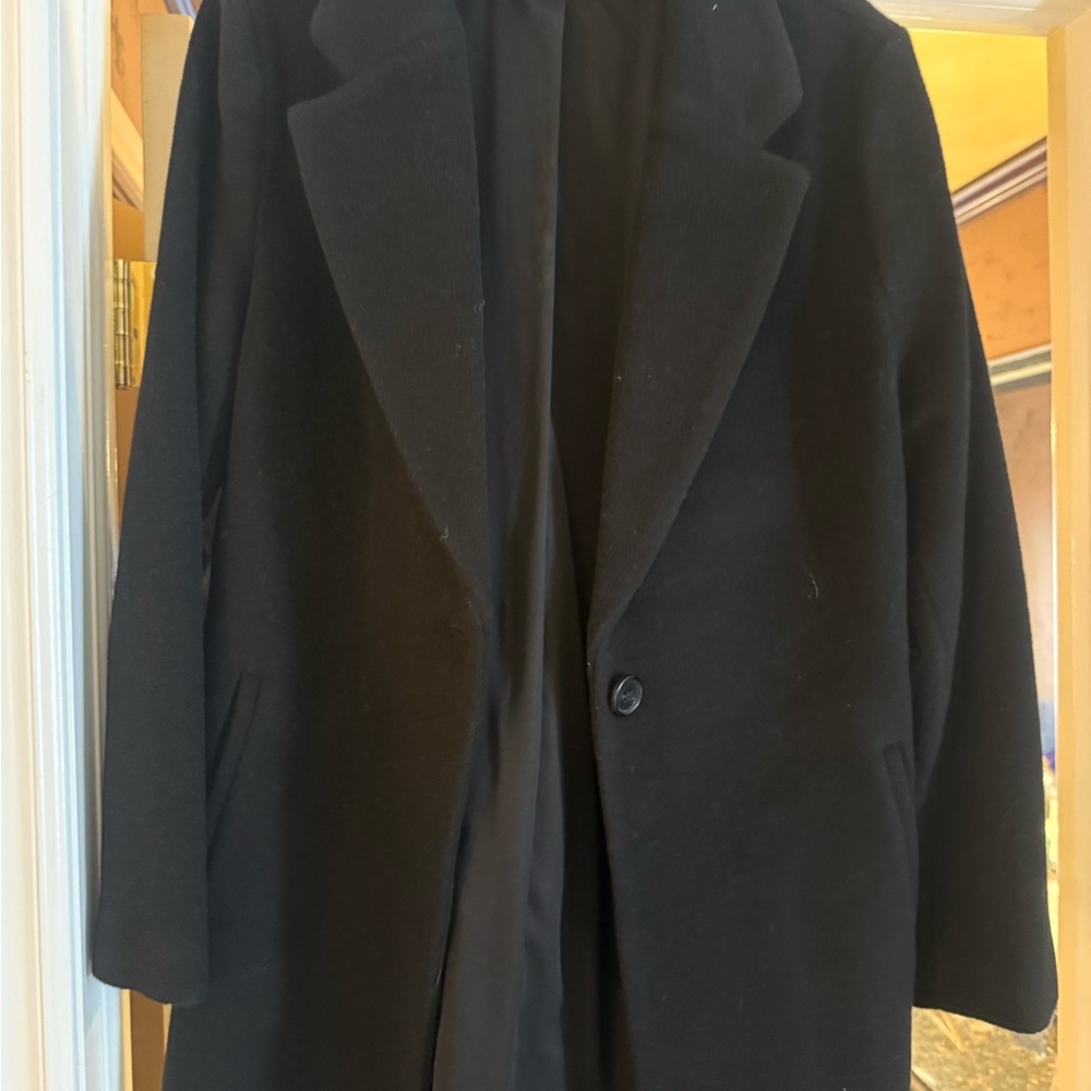 Quince Black Women's wool cashmere overcoat - NWOT
